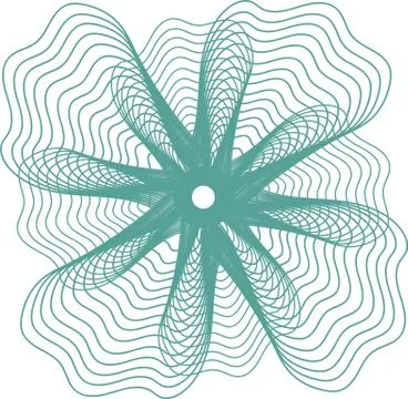 Guilloche Pattern Rosette for certificate or other security papers. Illustrazione stock