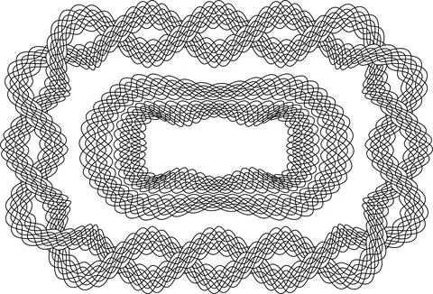 Guilloche pattern for securities protection, background vector Stockillustratie