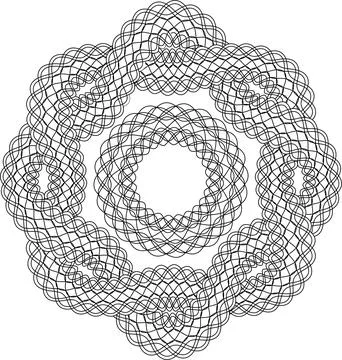 Guilloche pattern for securities protection, background vector Illustrazione stock