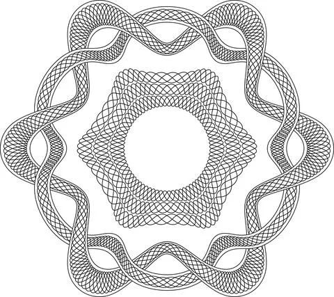 Guilloche pattern for securities protection, background vector Stock Illustration