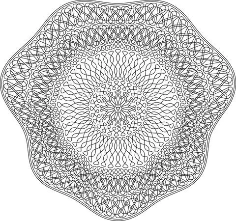 Guilloche pattern for securities protection, background vector Stock Illustration