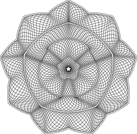 Guilloche pattern for securities protection, background vector Stock Illustration