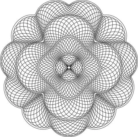 Guilloche pattern for securities protection, background vector Stock Illustration