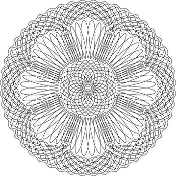 Guilloche pattern for securities protection, background vector Stock-Illustration