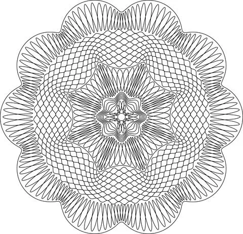 Guilloche pattern for securities protection, background vector Stockillustratie