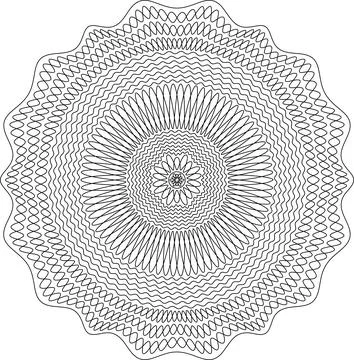 Guilloche pattern for securities protection, background vector Illustrazione stock