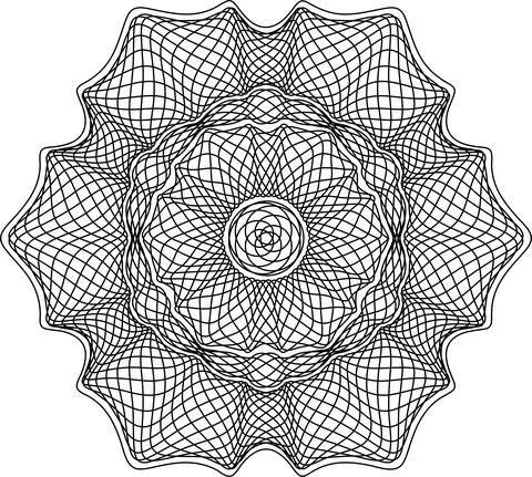 Guilloche pattern for securities protection, background vector Stock Illustration