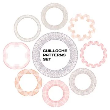 Guilloche patterns installed. Vector illustration for your perfect design Stock Illustration