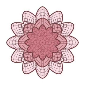 Guilloche Rosette Vector. Abstract Rosette Elements For Certificate, Money Or Illustrazione stock