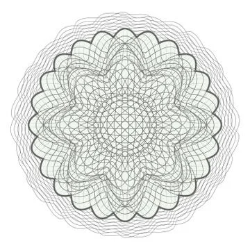 Guilloche Rosette Vector. Decorative Abstract Rosette Elements For Diploma Illustrazione stock