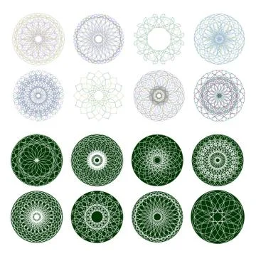 Guilloche rosette, vector pattern. EPS 8 Stock Illustration