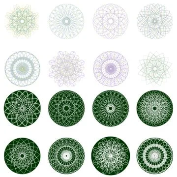 Guilloche rosette, vector pattern. EPS 8 Stock Illustration