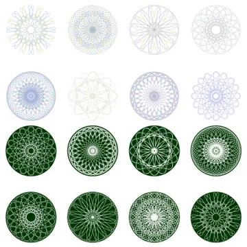 Guilloche rosette, vector pattern. EPS 8 Stock Illustration