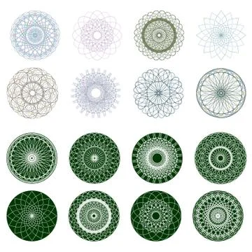 Guilloche rosette, vector pattern. EPS 8 Stock Illustration