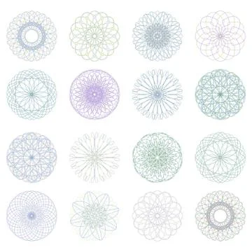 Guilloche rosette, vector pattern. EPS 8 Stock Illustration