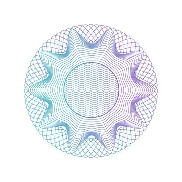 Guilloche round Pattern Rosette for Banknotes, Certificate, Play Money or Other Stock Illustration