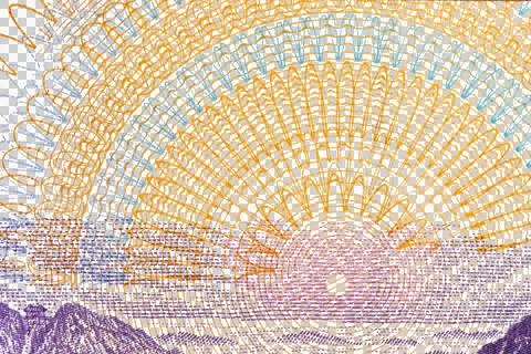 Guilloche security pattern background from banknote (PNG) イラスト素材
