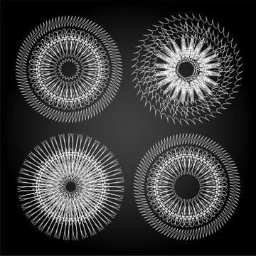 Guilloche stamp set, elements for certificate and currency design イラスト素材