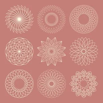 Guilloche vector elements. Guilloche vector elements. Copyright: xZoonar.c... 写真素材