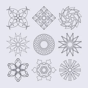 Guilloche vector elements. Guilloche vector elements. Copyright: xZoonar.c... 写真素材