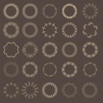 Guilloche vector elements. Illustrazione stock