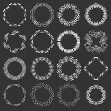 Guilloche vector elements. Stockillustratie