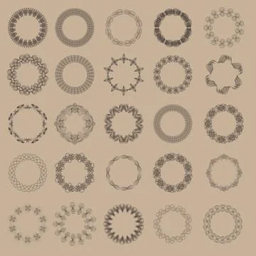 Guilloche vector elements. イラスト素材