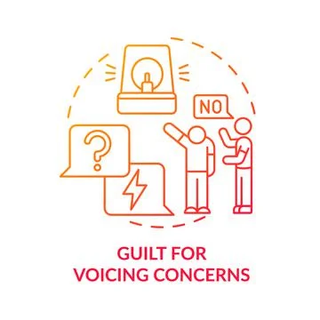 Guilt for voicing concerns red gradient concept icon Illustrazione stock