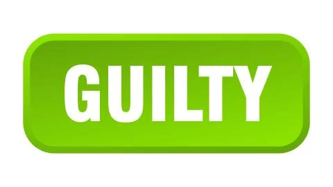 Guilty button. guilty square 3d push button Illustrazione stock