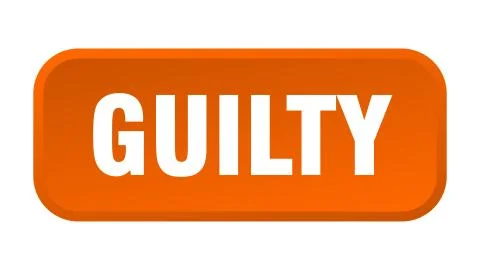 Guilty button. guilty square 3d push button Illustrazione stock