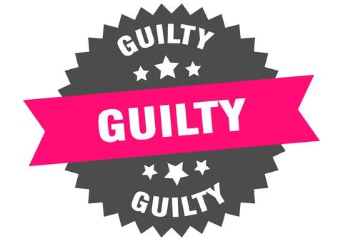 Guilty. guilty round pink label isolated on transparent background Stock Illustration
