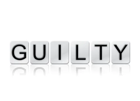 Guilty Isolated Tiled Letters Concept and Theme Illustrazione stock