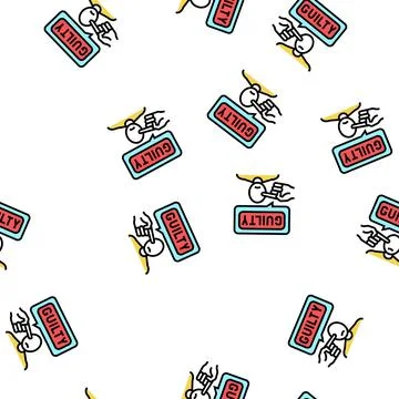 Guilty law vector seamless pattern Illustrazione stock
