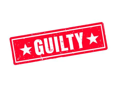 Guilty red stamp style Stock Illustration