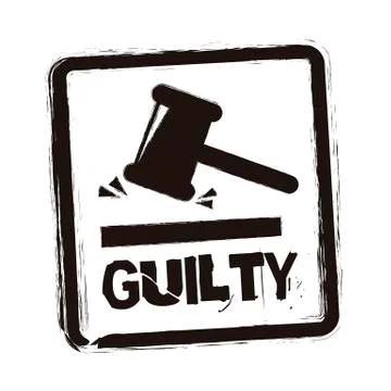 Guilty seal over white background. vector illustration Stock Illustration