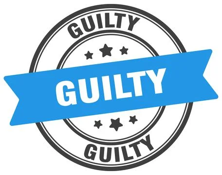 Guilty stamp. guilty label on transparent background. round sign Stock Illustration