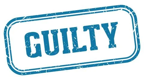 Guilty stamp. guilty rectangular stamp on white background Stock Illustration