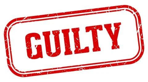 Guilty stamp. guilty rectangular stamp on white background Stock Illustration