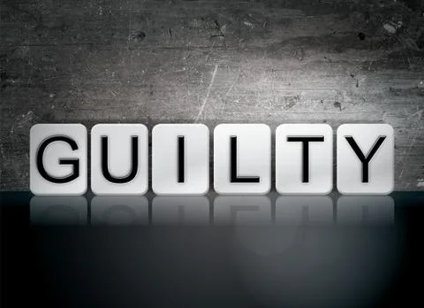Guilty Tiled Letters Concept and Theme Stock Illustration