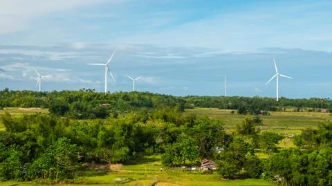 Guimaras island in the Philippines, windmills Stock Photos