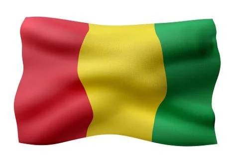 Guinea 3d flag Stock Illustration