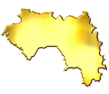 Guinea 3d Golden Map Stock Illustration