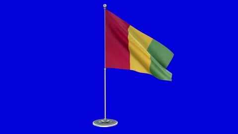 Guinea 3D Looping Illustration of small flag pole Video stock 160849691
