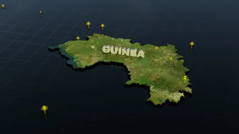 Guinea 3D Map With Animation Stock Footage 306424062