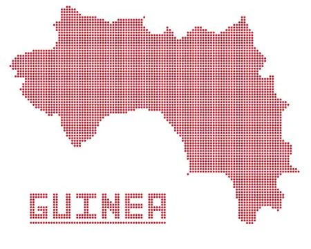 Guinea Africa Dot Map Stock Illustration