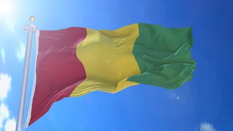 Guinea animated flag pack in 3D and isolated background Video stock 119931067