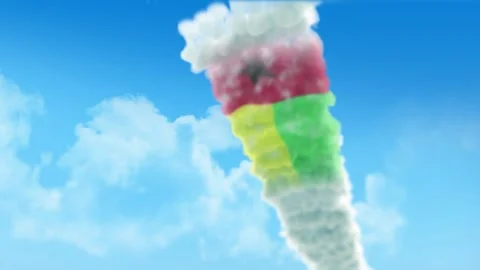 Guinea Biisau Flag 3D Render Animation Created with Colored Smoke Trails by  스톡 동영상 332307142