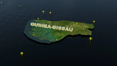 Guinea-Bissau 3D Map With Animation Stock Footage 306424084