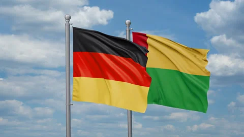 Guinea-Bissau and Germany two flags Stock Footage 267403275