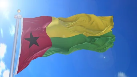 Guinea Bissau animated flag pack in 3D and isolated background Stock Footage 119931045